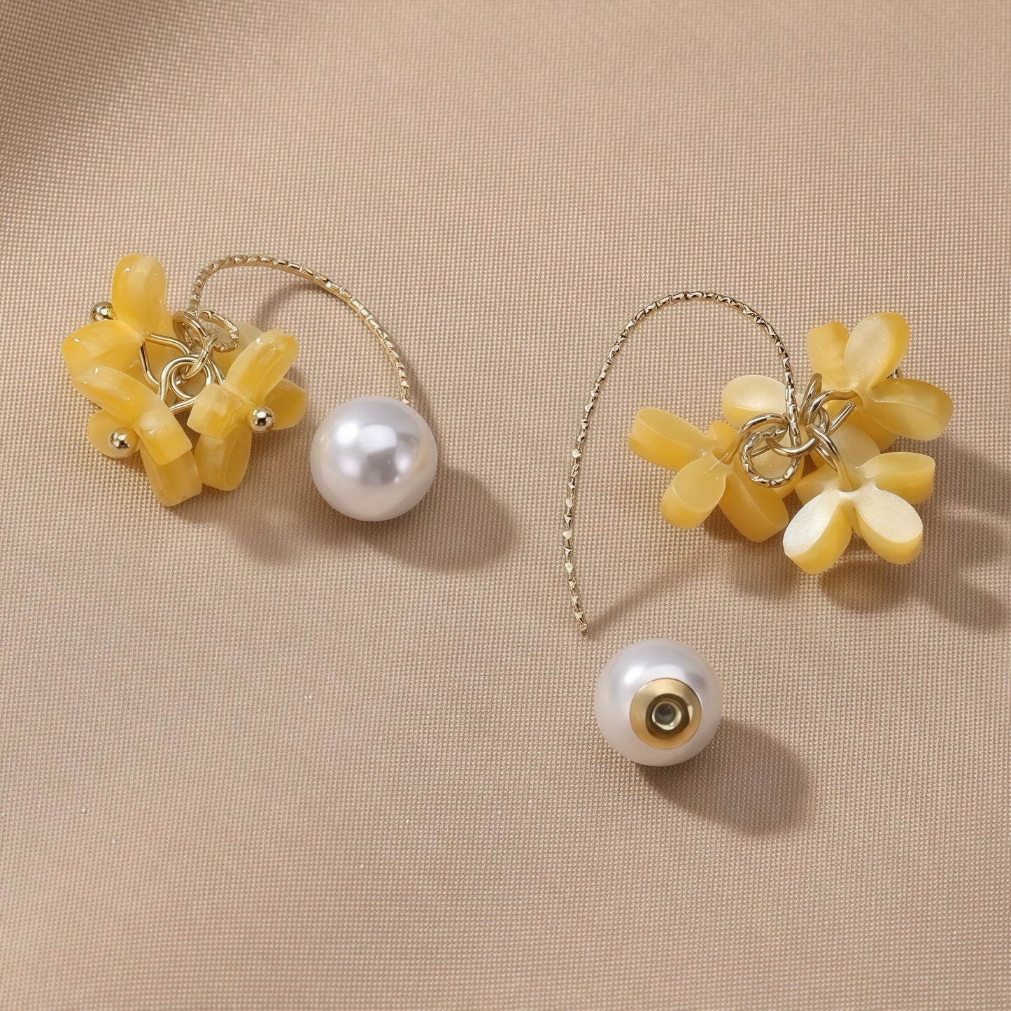 Sunlit Blossom Earrings (2-in-1 Style)