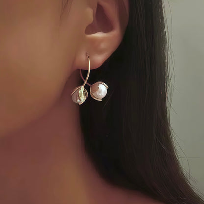 Petal Pearl Earrings - Gold & Silver