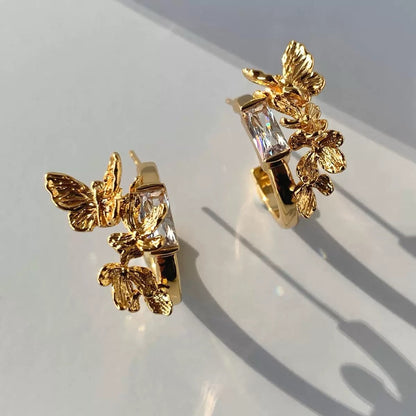 Golden Flutter Hoop Earrings