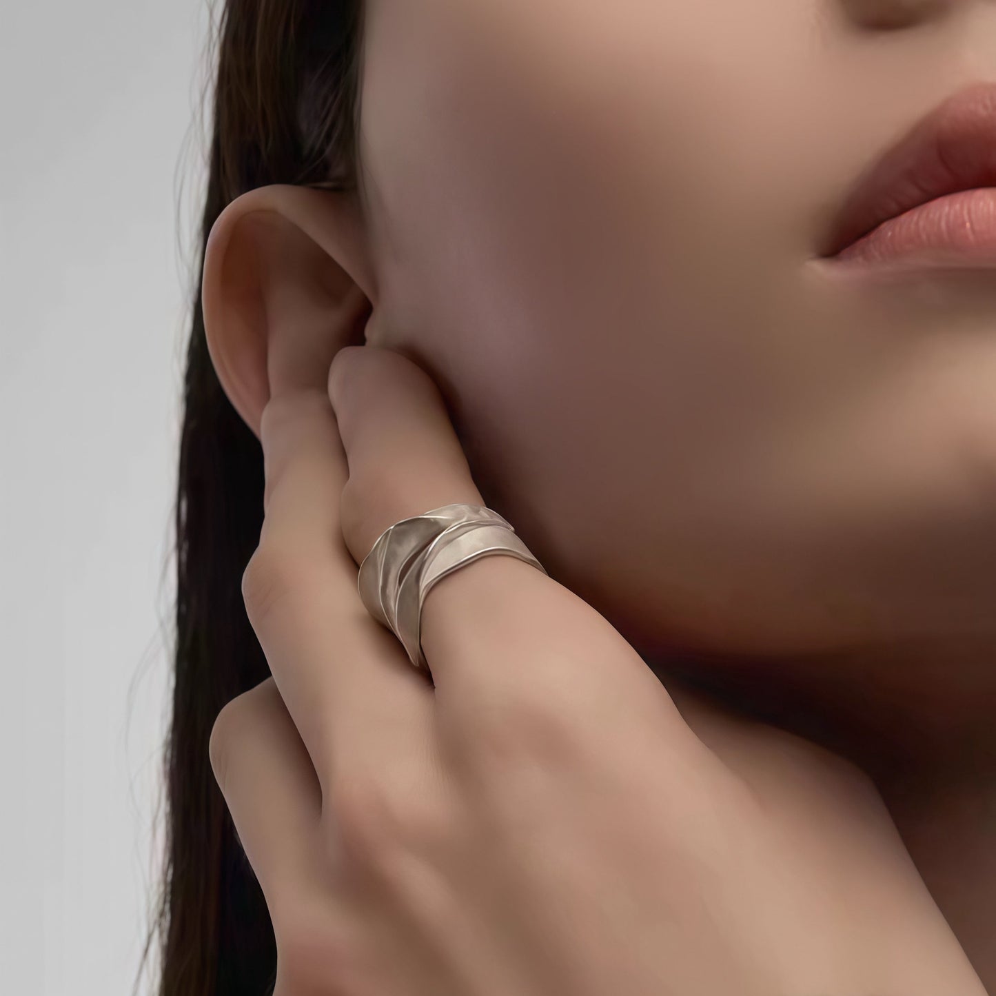 Sculpted Wave Ring – Sterling Silver Statement Jewelry