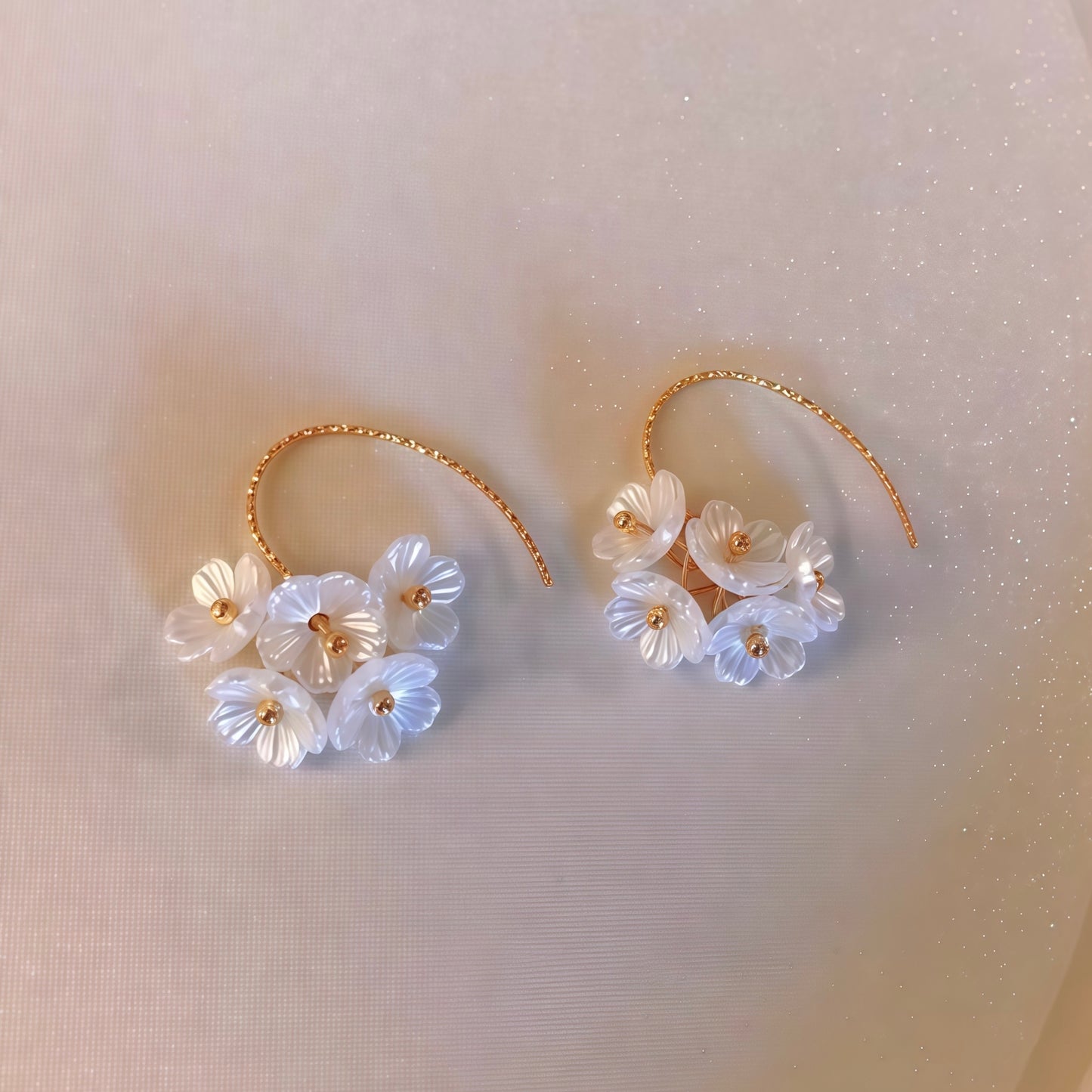 Perleblomst Hook Øreringe