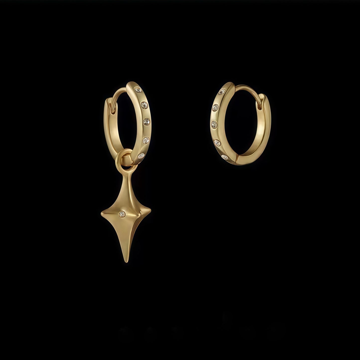 Celestial Drop Hoop Earrings (2-in-1 Style)