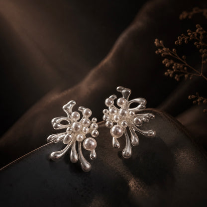 Pearl Cascade Sculpture Earrings