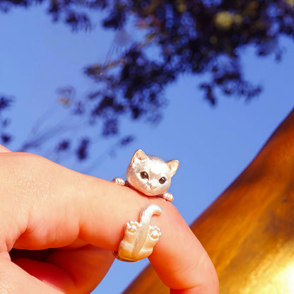 Kitten Hugging Ring