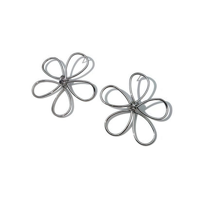 Hand-Formed Floral Wire Earrings