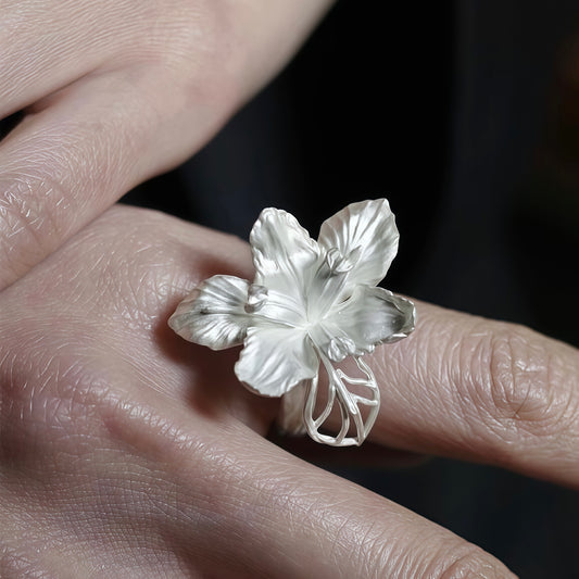 Orchid Whisper Sculptural Ring