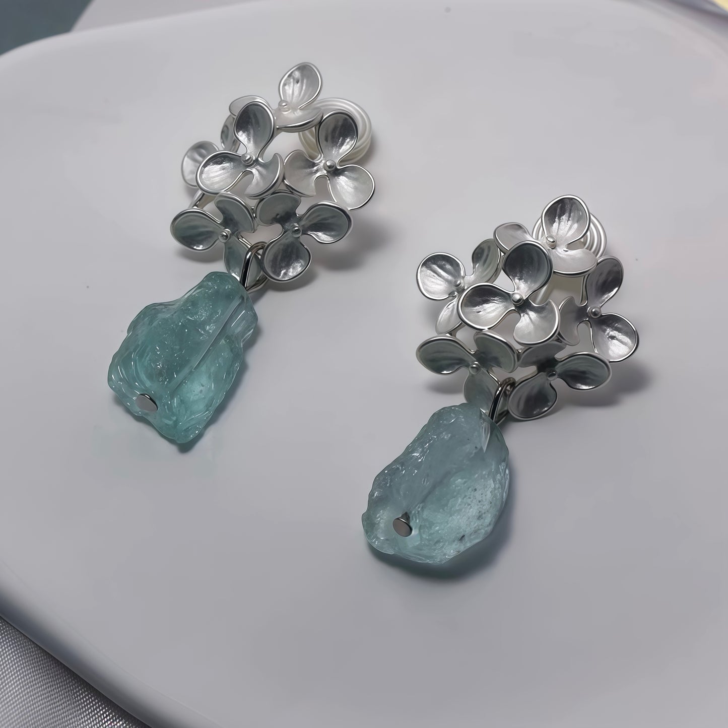 Blooming Aqua Earrings