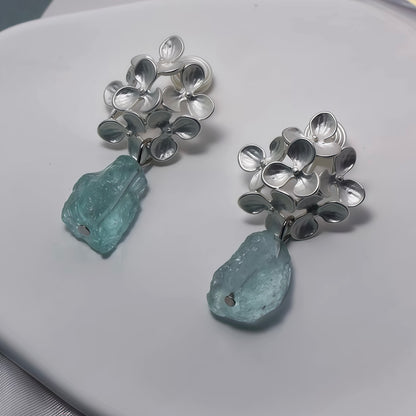 Blooming Aqua Earrings
