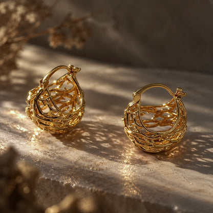 Whispering Vines Hoop Earrings