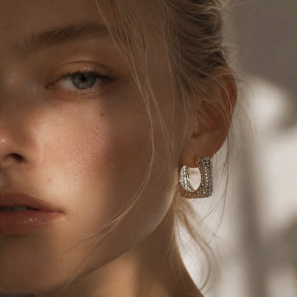 Sculptural Texture Hoop Earrings