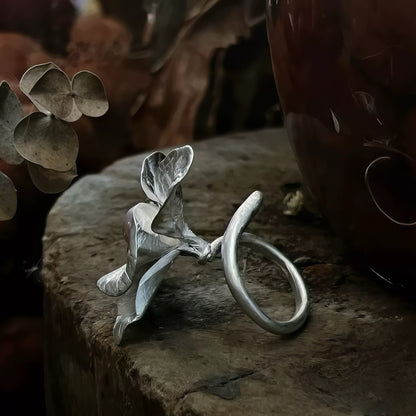 Silver Bloom Pearl Ring