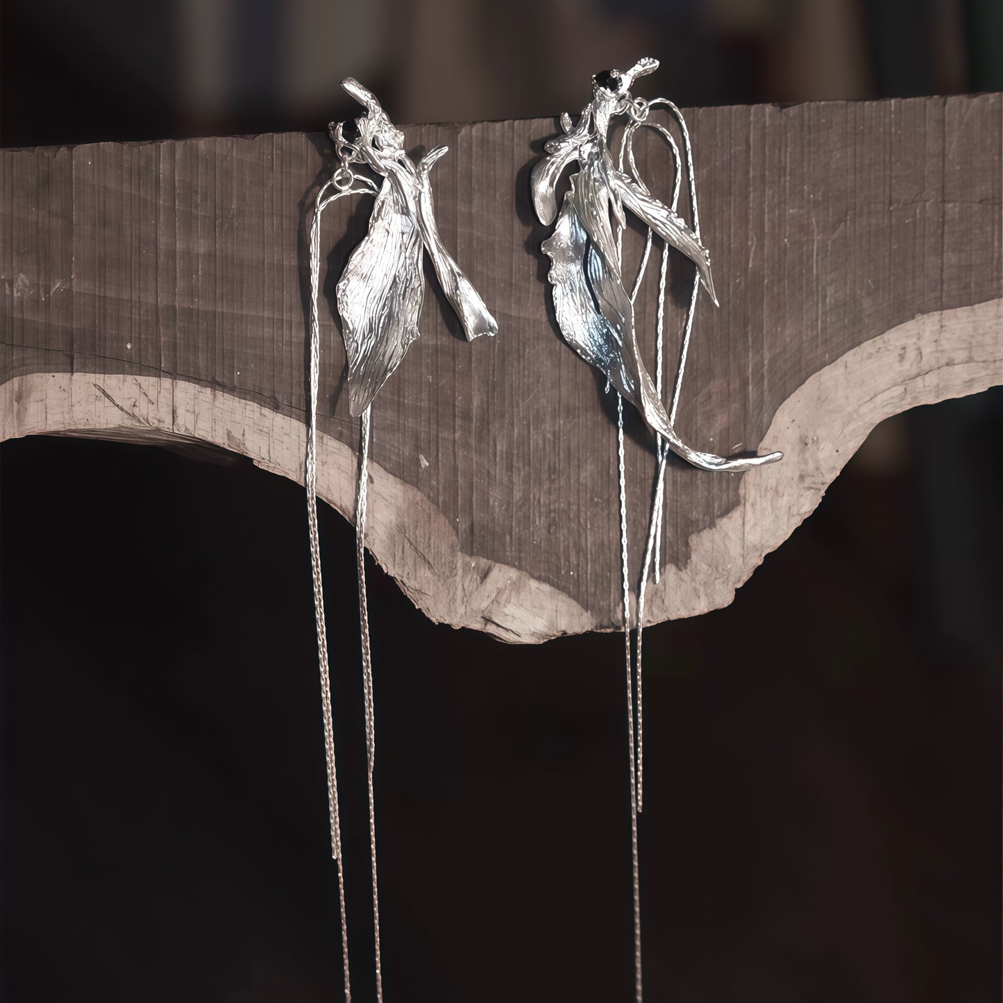 Midnight Willow Tassel Earrings