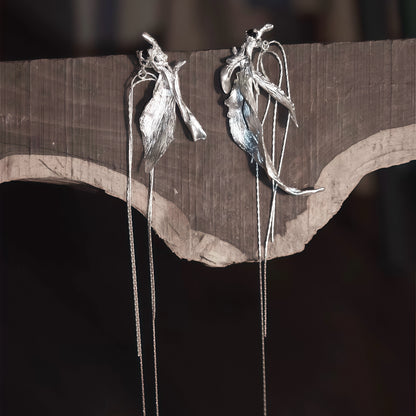 Midnight Willow Tassel Earrings