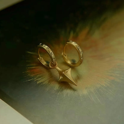 Celestial Drop Hoop Earrings (2-in-1 Style)