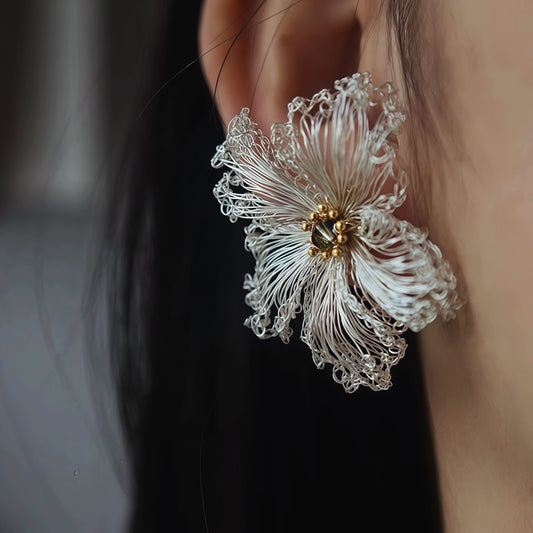 Ethereal Bloom Earrings / Necklace / Ring — Handmade Filigree Jewelry