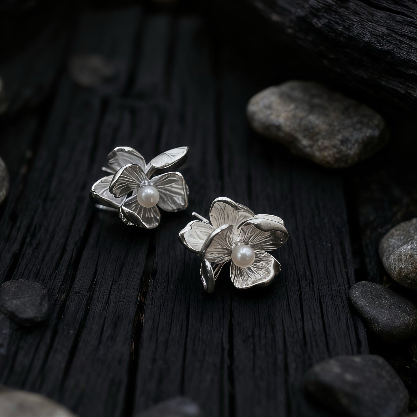 Gardenia Bloom Stud Earrings