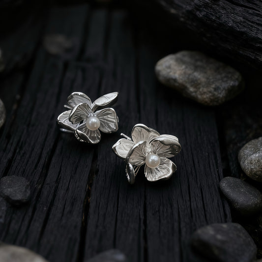 Gardenia Bloom Stud Earrings