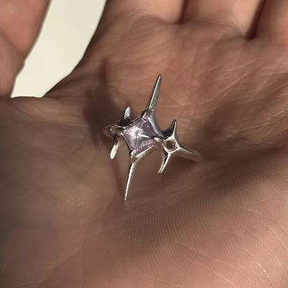 Starlit Thorn Amethyst Ring