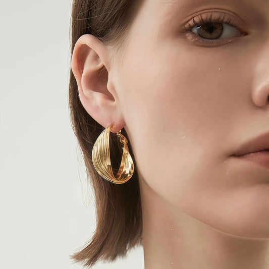 Sculpted Harmony Hoop Earrings