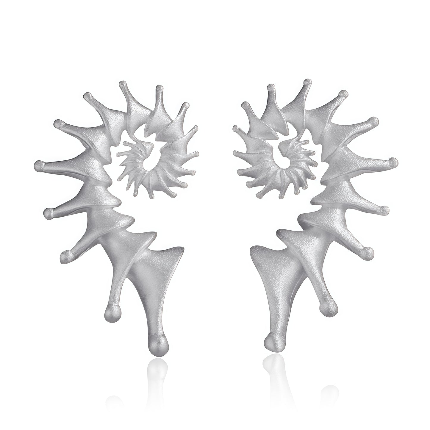 Ocean Spiral Crown Earrings – Modern Sculptural Statement Jewelry