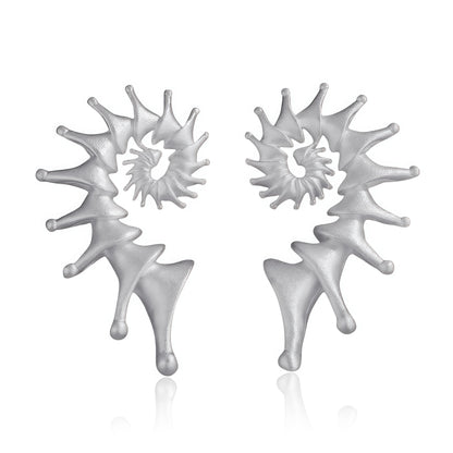 Ocean Spiral Crown Earrings