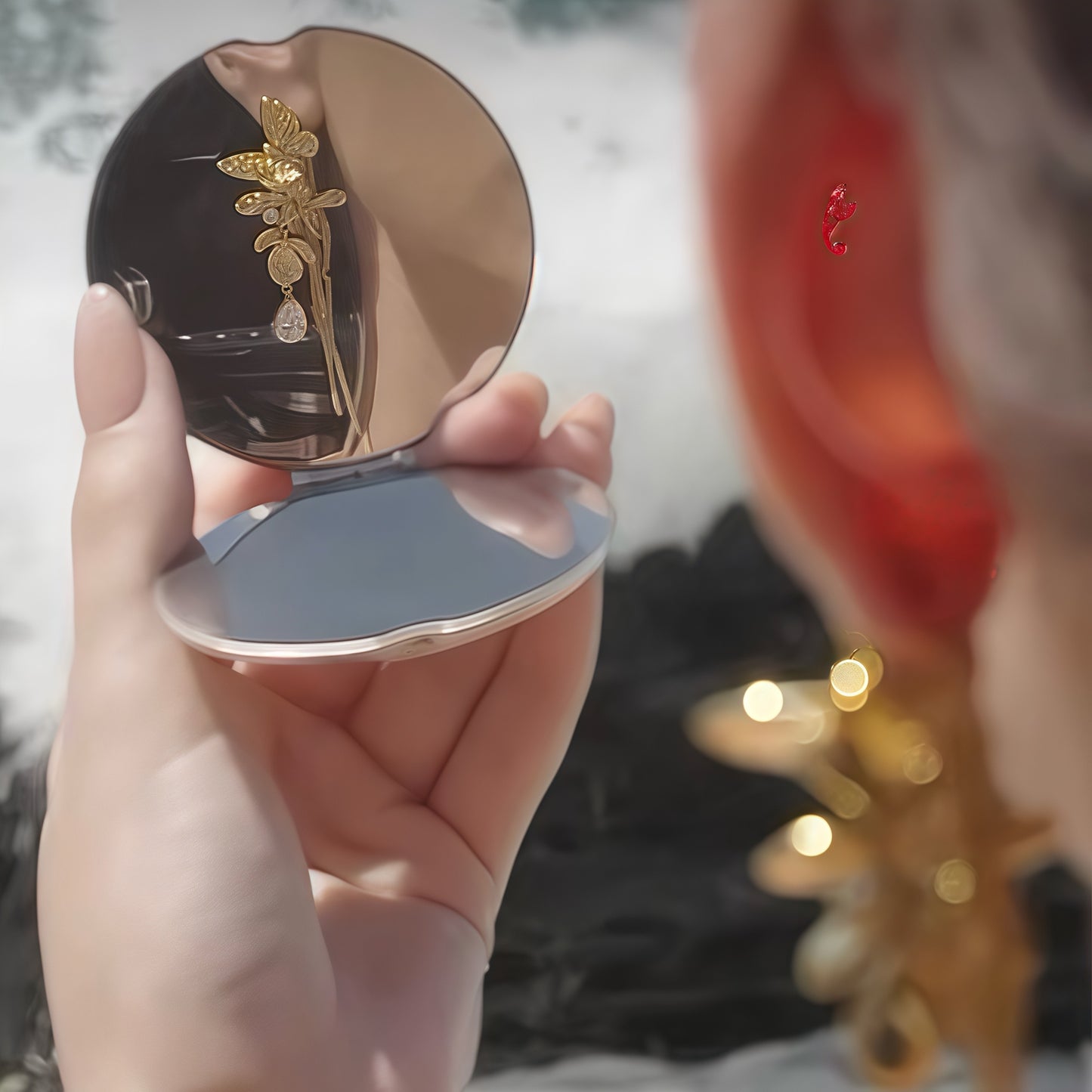 Golden Papillon Convertible Earrings (2-in-1 Style)