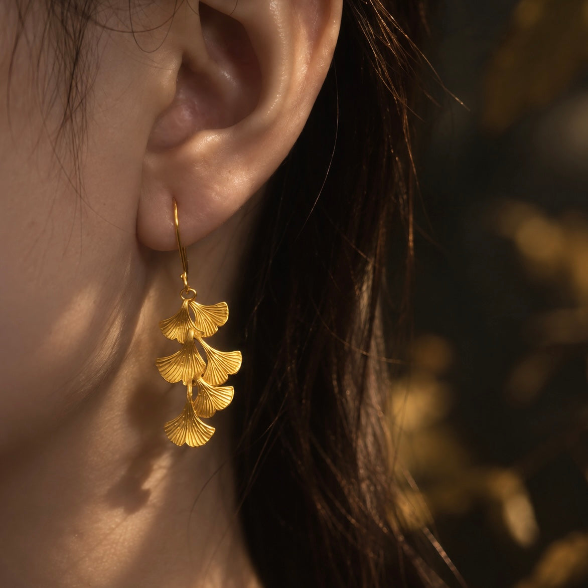 Ginkgo Cascade Earrings