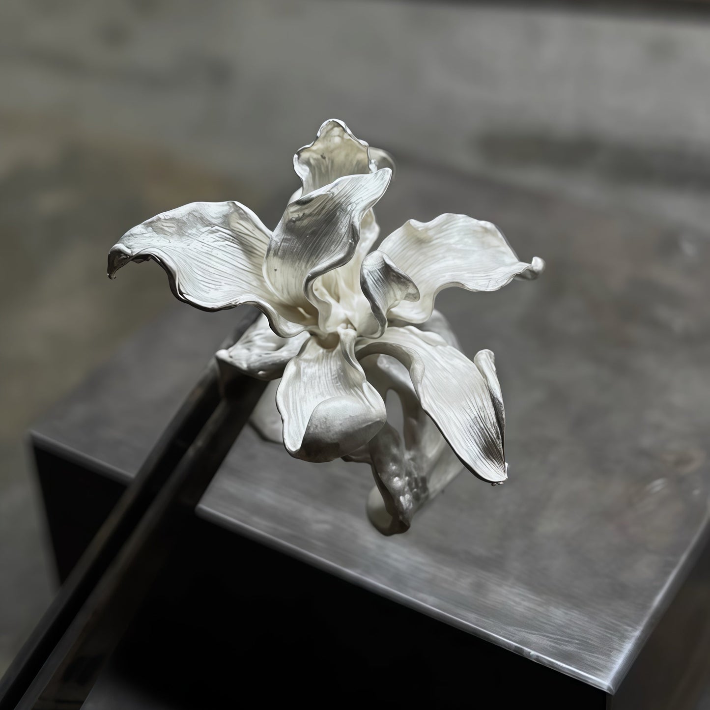 Iris Whisper Silver Ring – Handcrafted Statement Flower Ring