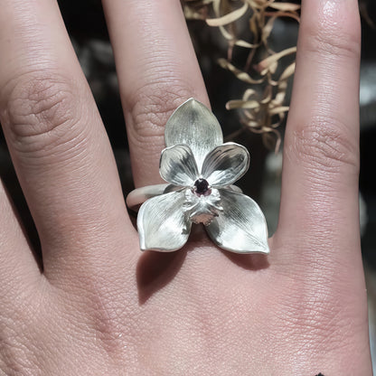 Orchid Bloom Silver Ring