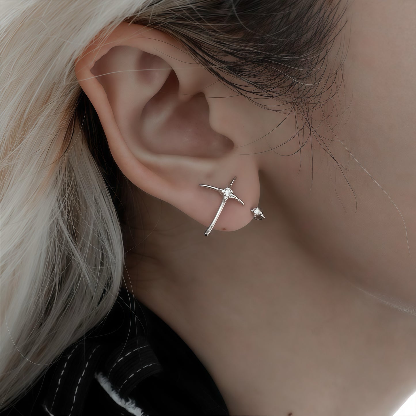 Starbound Arc Earrings (2-in-1 Style)