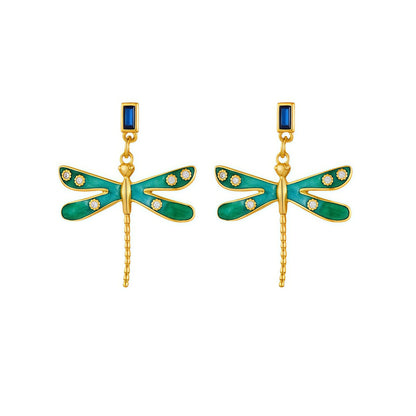 Emerald Sky Dragonfly Earrings