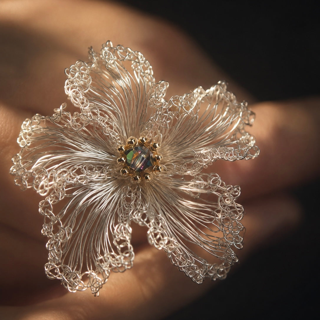 Ethereal Bloom Earrings / Necklace / Ring — Handmade Filigree Flower Jewelry