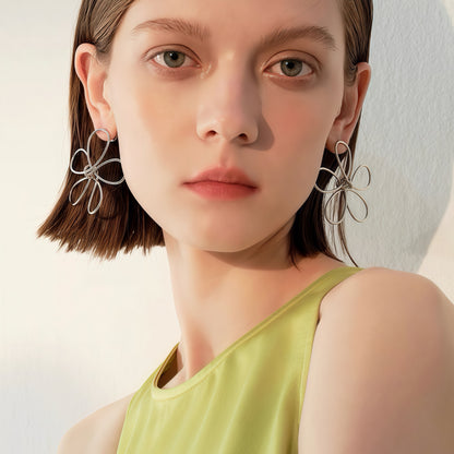 Hand-Formed Floral Wire Earrings