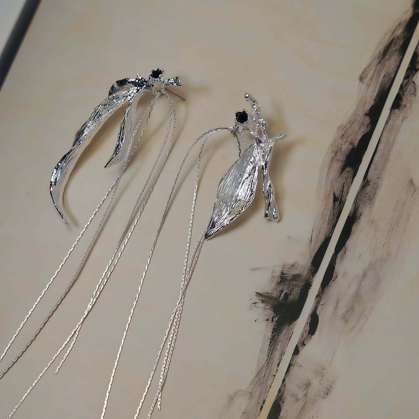 Midnight Willow Tassel Earrings