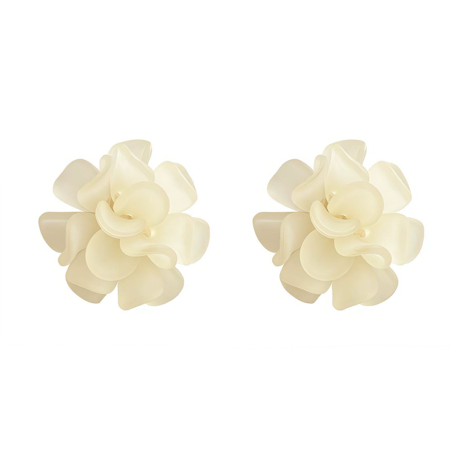 Blooming Elegance Flower Earrings – Soft White Petals of Timeless Grace