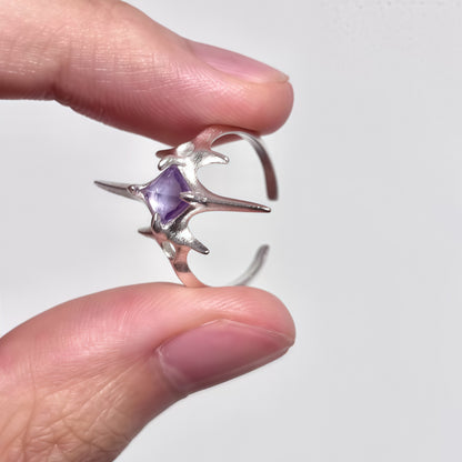 Starlit Thorn Amethyst Ring