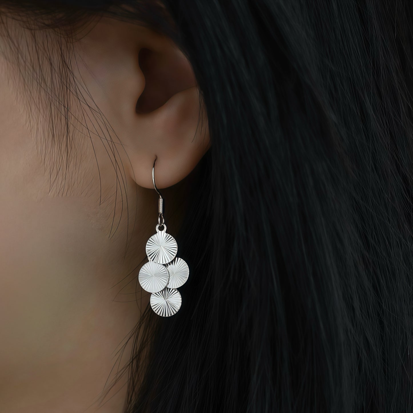 Sculpted Light Disc Earrings