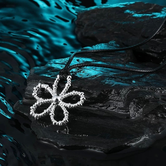 Dewdrop Blossom Silver Pendant Necklace