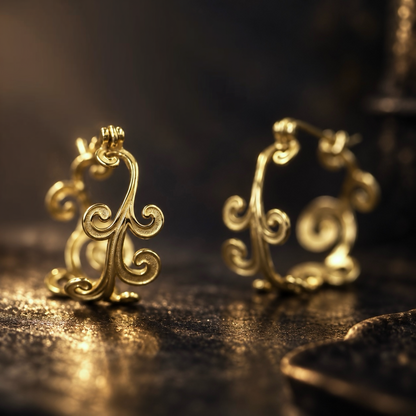 Tang Grass Hoop Earrings