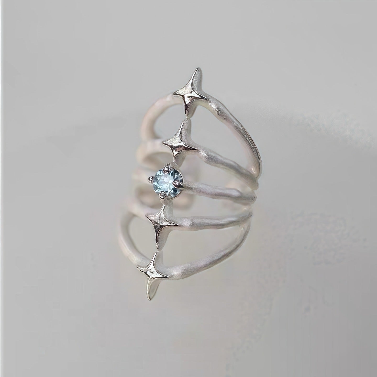 Stellar Spine Ring – Aquatic Blue
