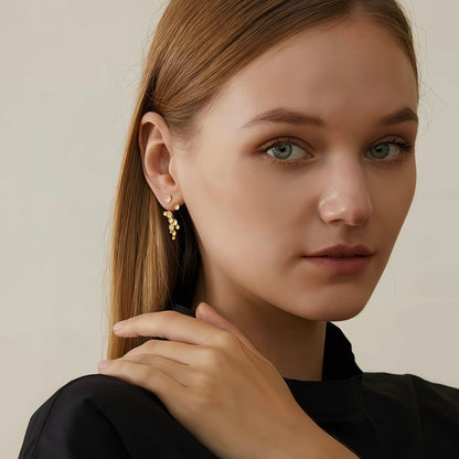 Cluster Drop Earrings (2-in-1 Style)