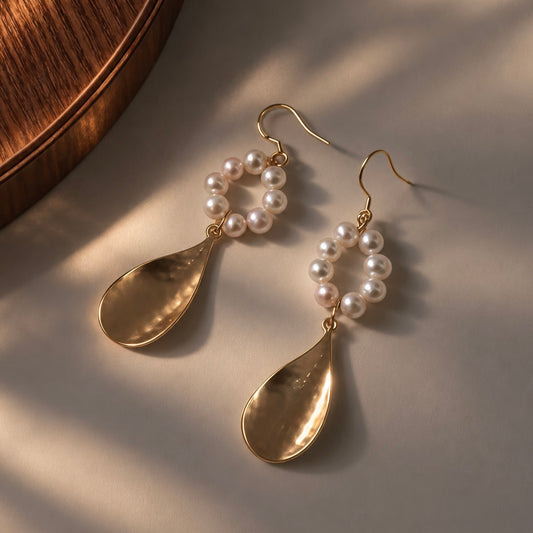Pearl Halo Drop Earrings