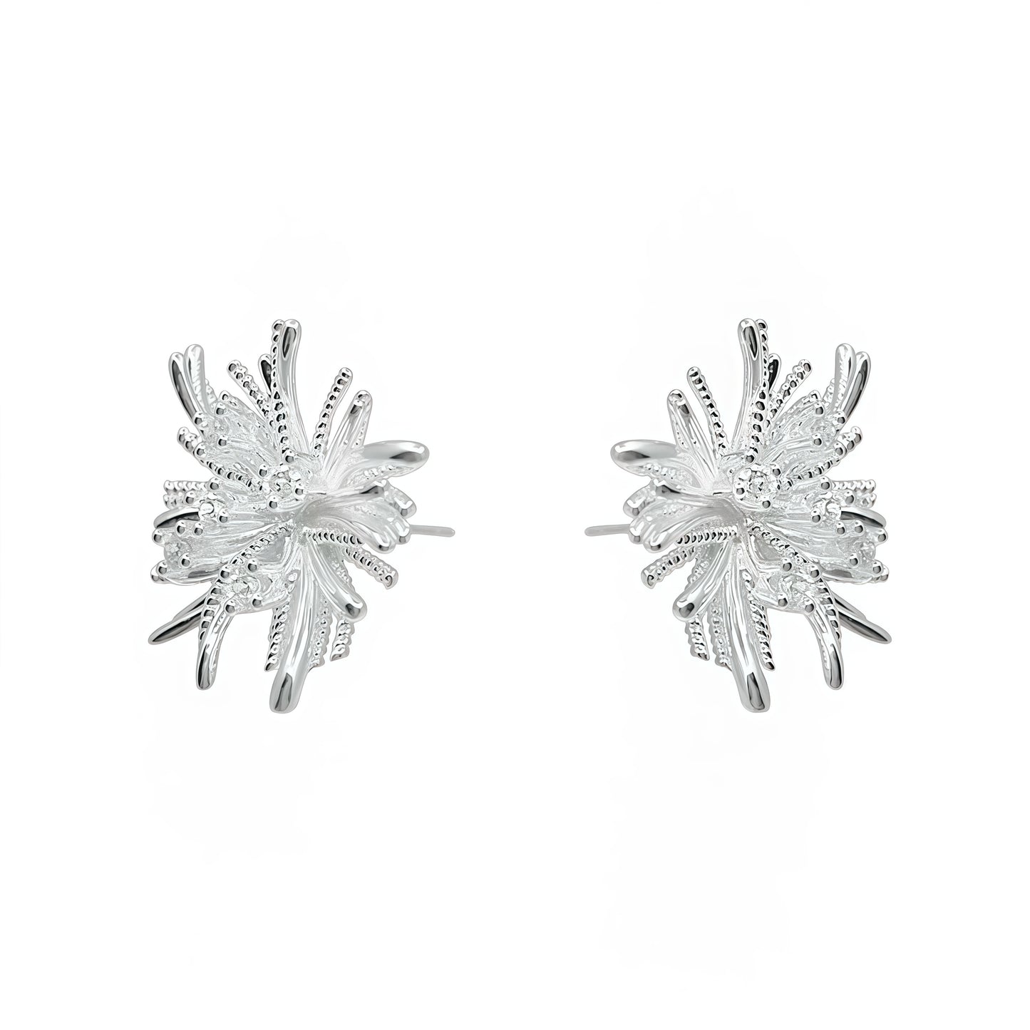 Firework Bloom Earrings – Gold & Silver