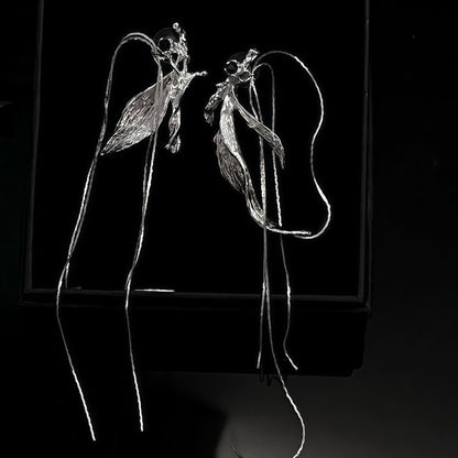 Midnight Willow Tassel Earrings