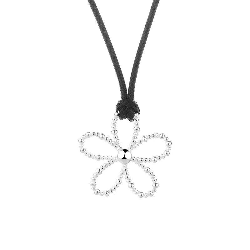 Dewdrop Blossom Silver Pendant Necklace