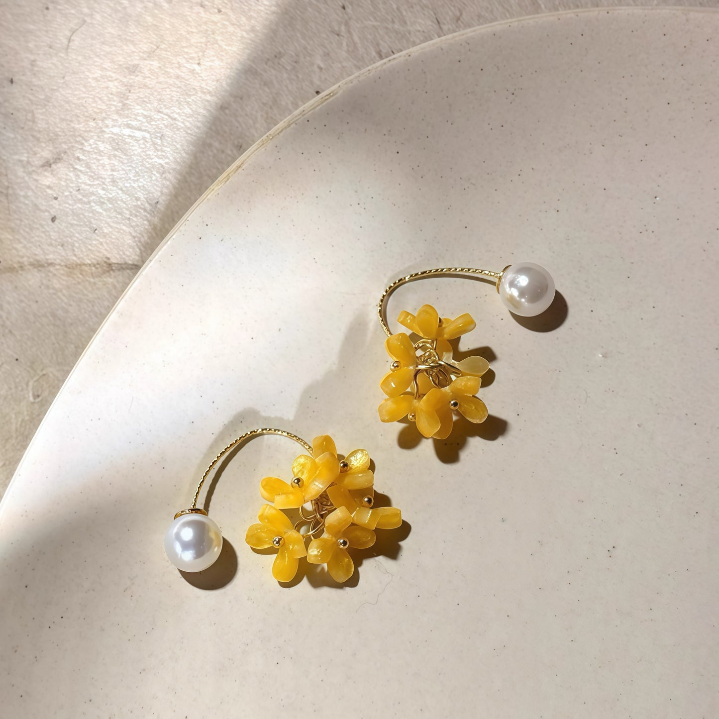 Sunlit Blossom Earrings (2-in-1 Style)