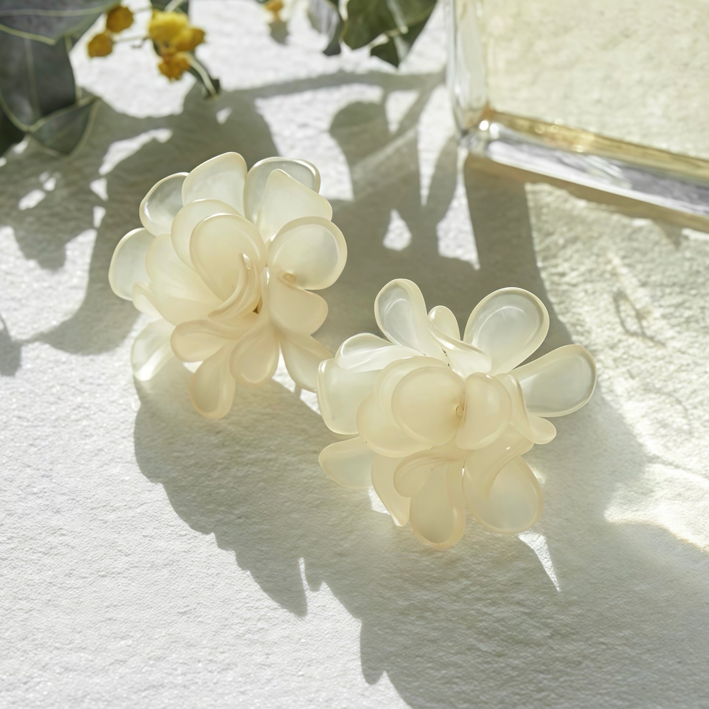 Blooming Elegance Flower Earrings – Soft White Petals of Timeless Grace