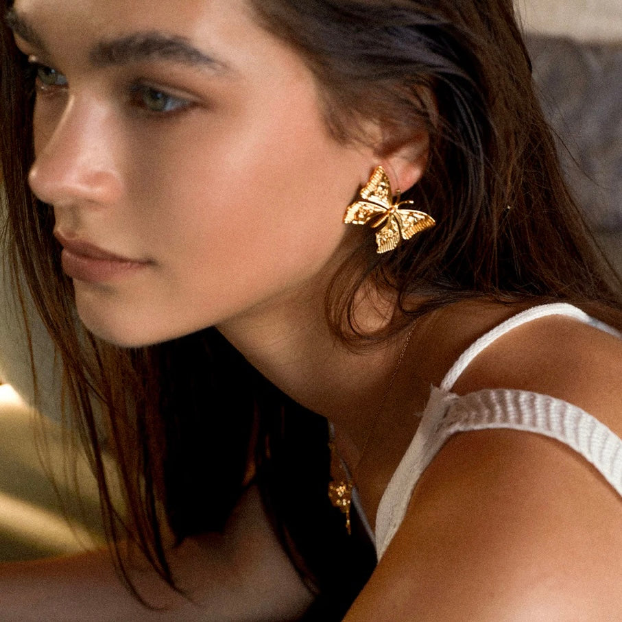 Golden Bloomfly Earrings