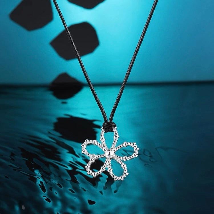 Dewdrop Blossom Silver Pendant Necklace