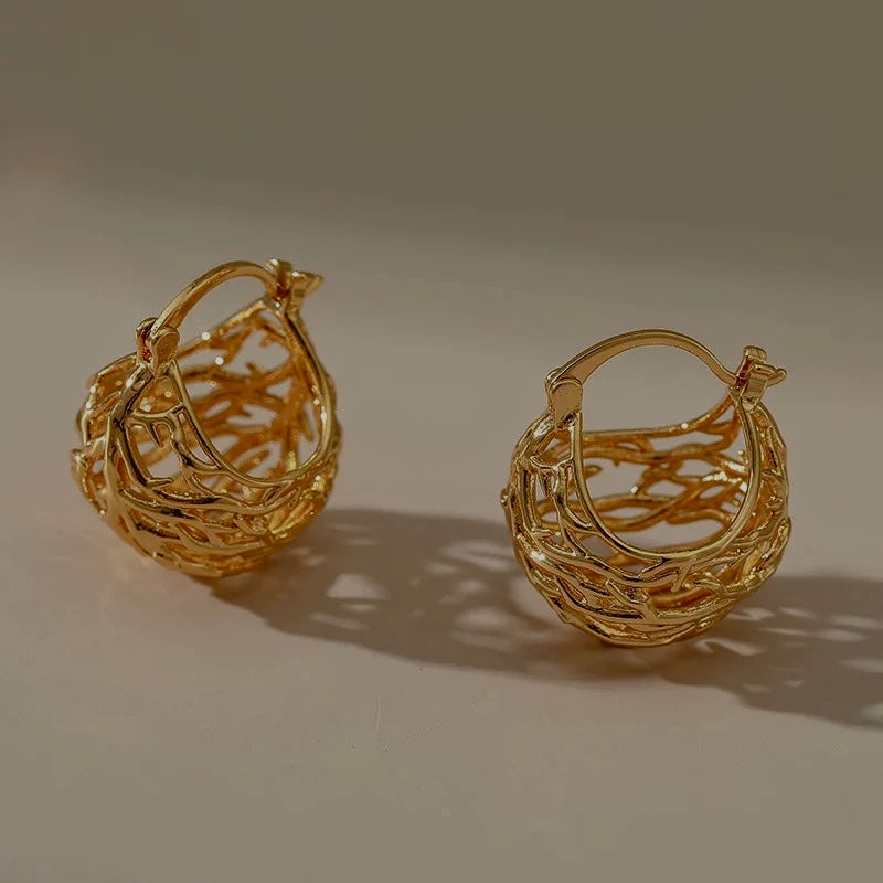 Whispering Vines Hoop Earrings